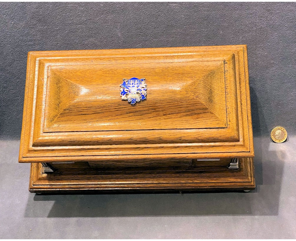 Silver Mounted Oak Cabinet 1941 — view 4
