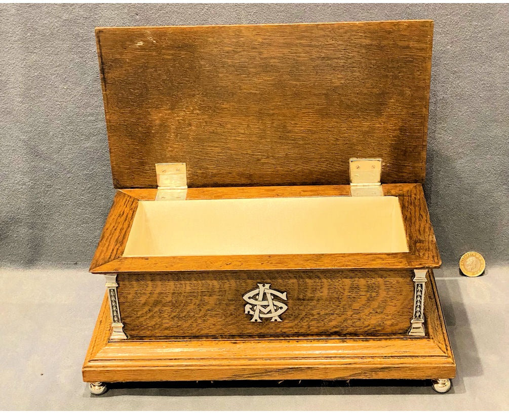 Silver Mounted Oak Cabinet 1941 — view 6