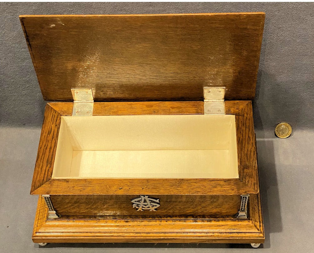 Silver Mounted Oak Cabinet 1941 — view 7