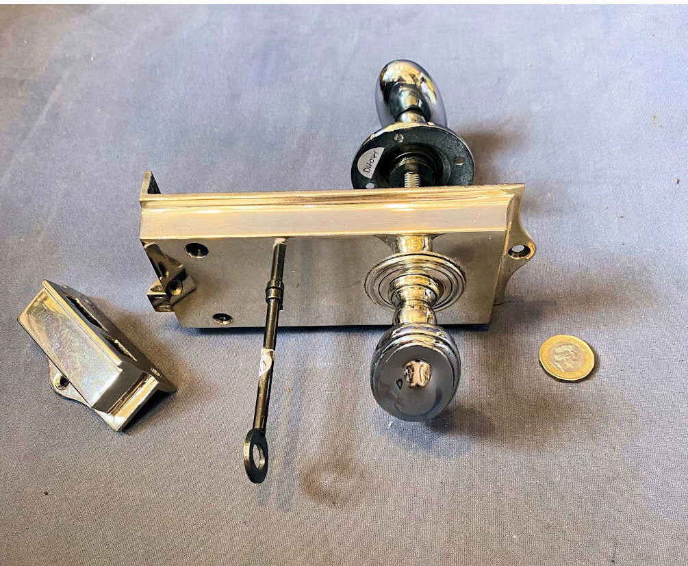 Silver Plated Rim Lock with Handles — view 2