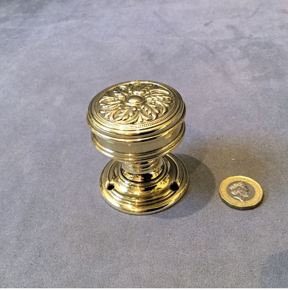 Single Brass Door Handle — Brass, late 19th century