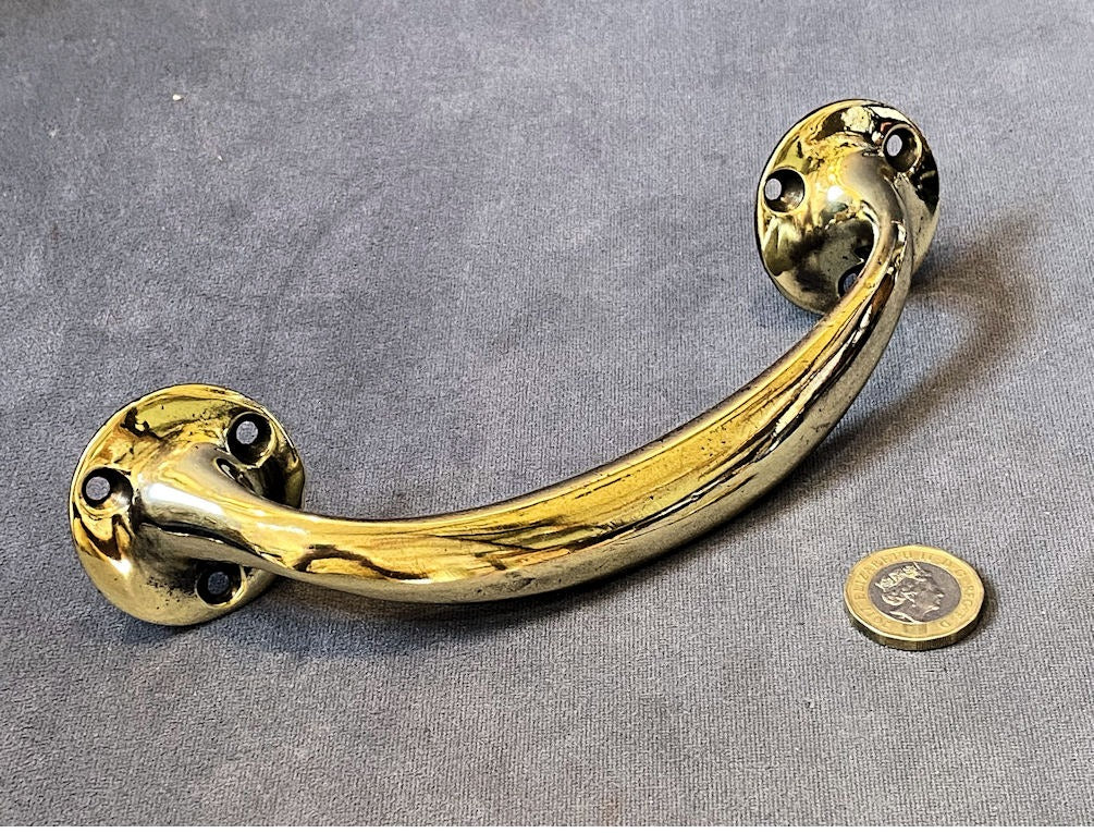 Single Brass Door Pull — Brass, 1930's
