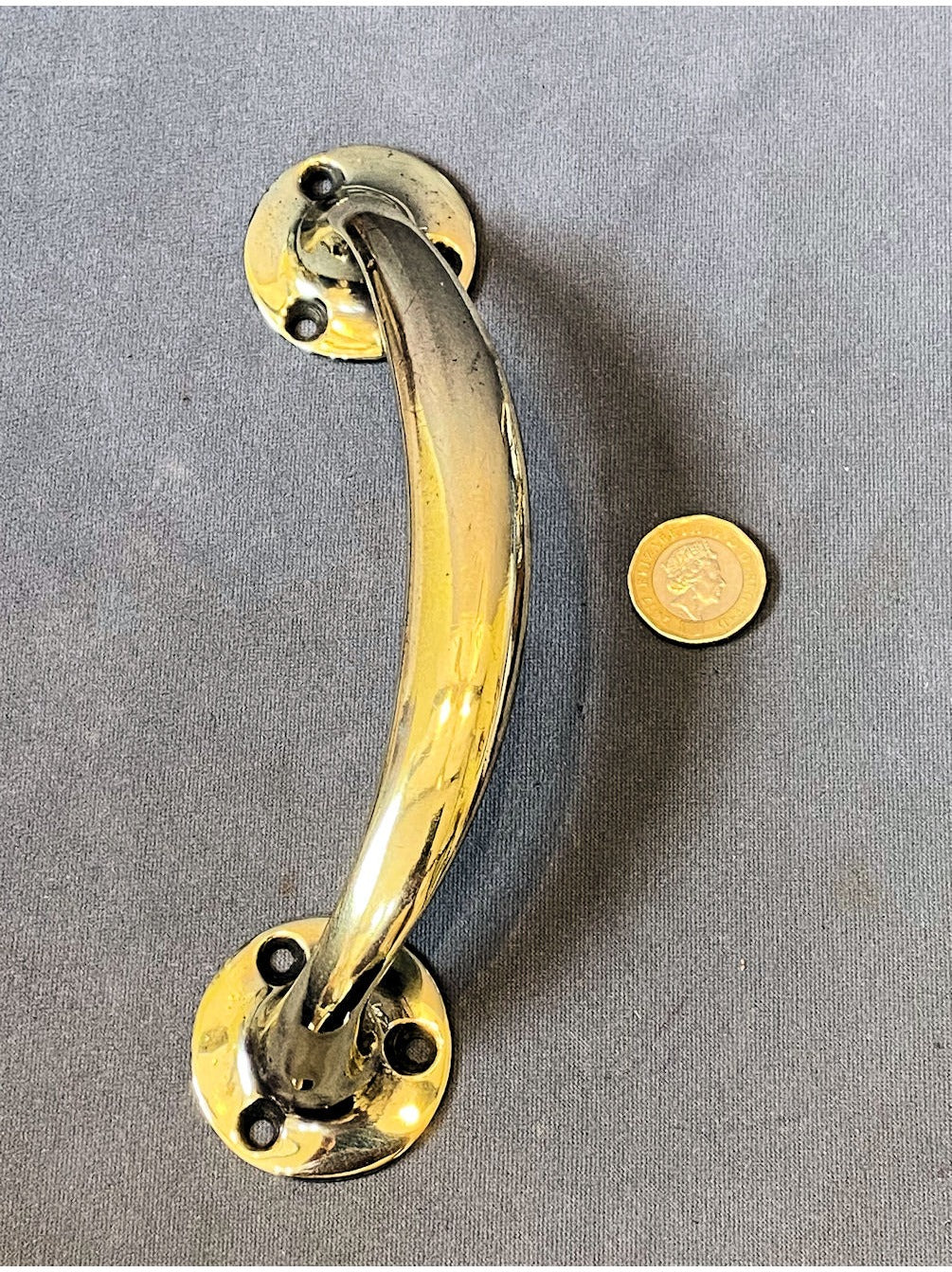 Single Brass Door Pull — view 2