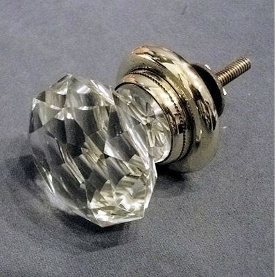 Single Cut Glass Cupboard Knob — Glass, late 19th century