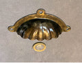Single Ribbed Oxidised Drawer Pull, 2 similar available — Steel, circa 1900