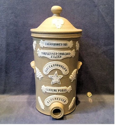 Slack & Brownlow Stoneware Water Filter — Stoneware, late 19th century