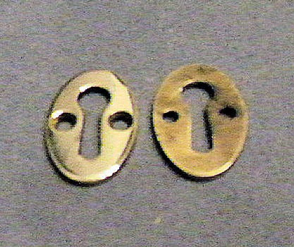 Small Brass Keyhole Surrounds, 3 available — Brass, 1920's