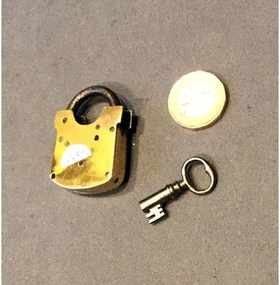 Small Brass Padlock and Key — view 2