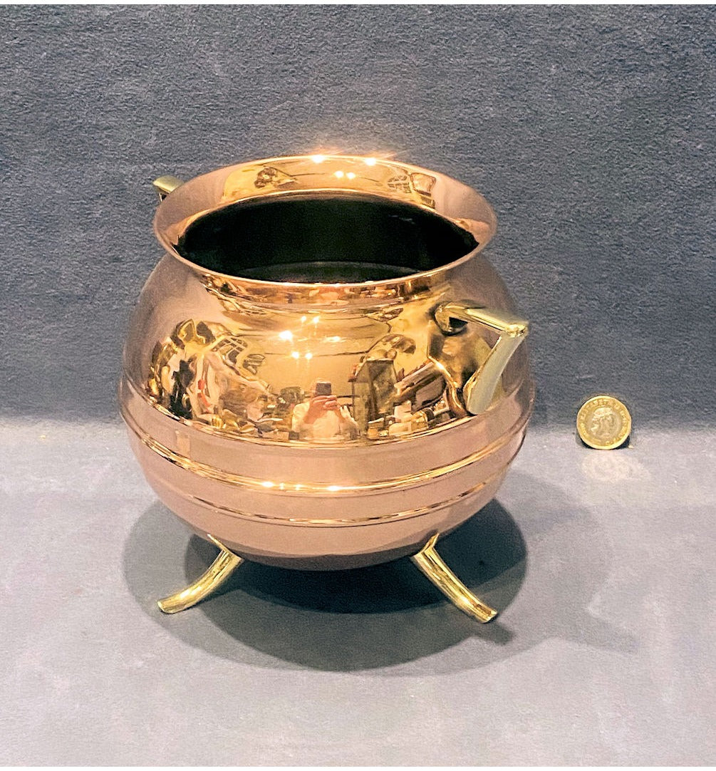 Small Copper Cauldron Jardiniere — view 2