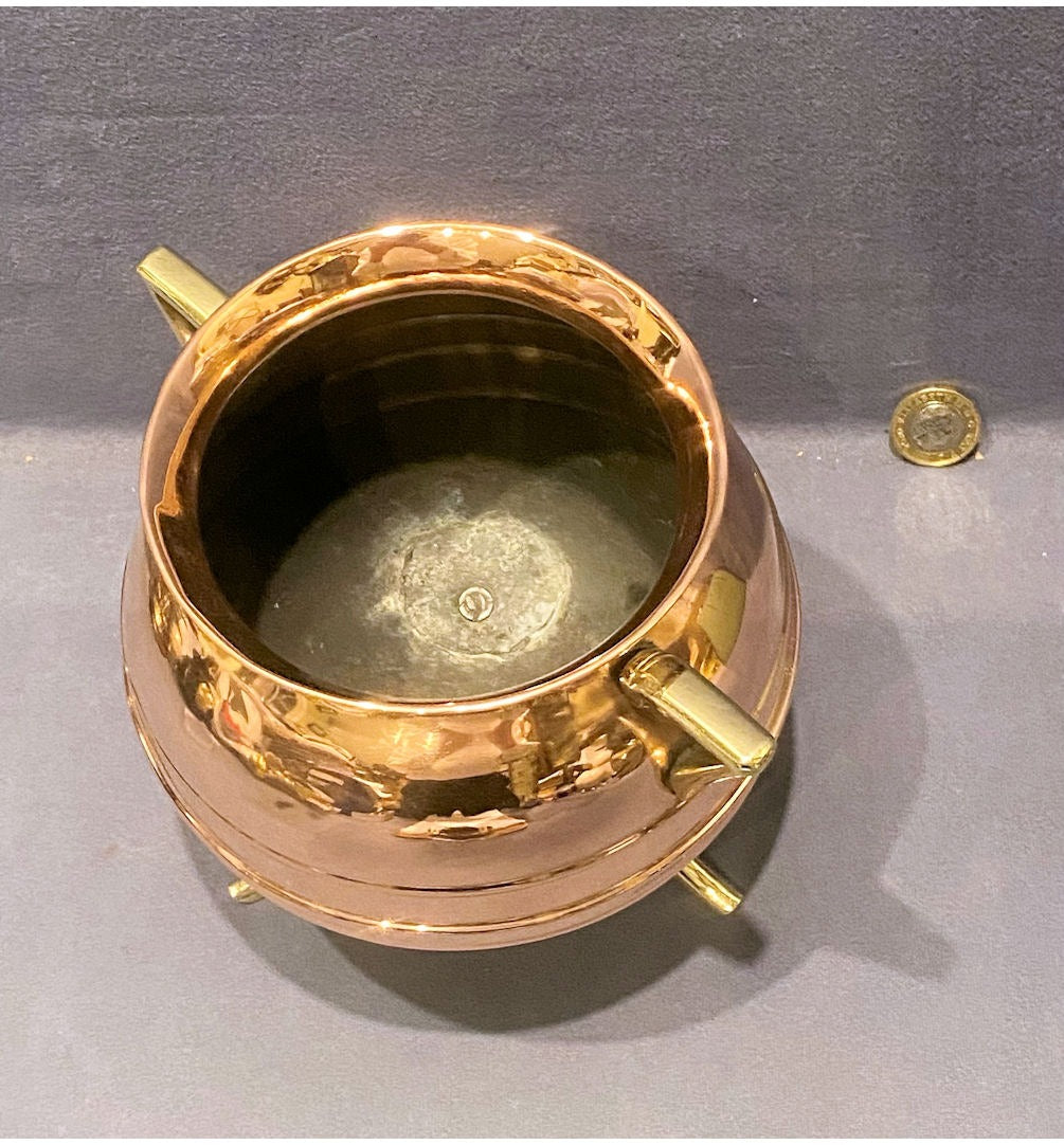 Small Copper Cauldron Jardiniere — view 3