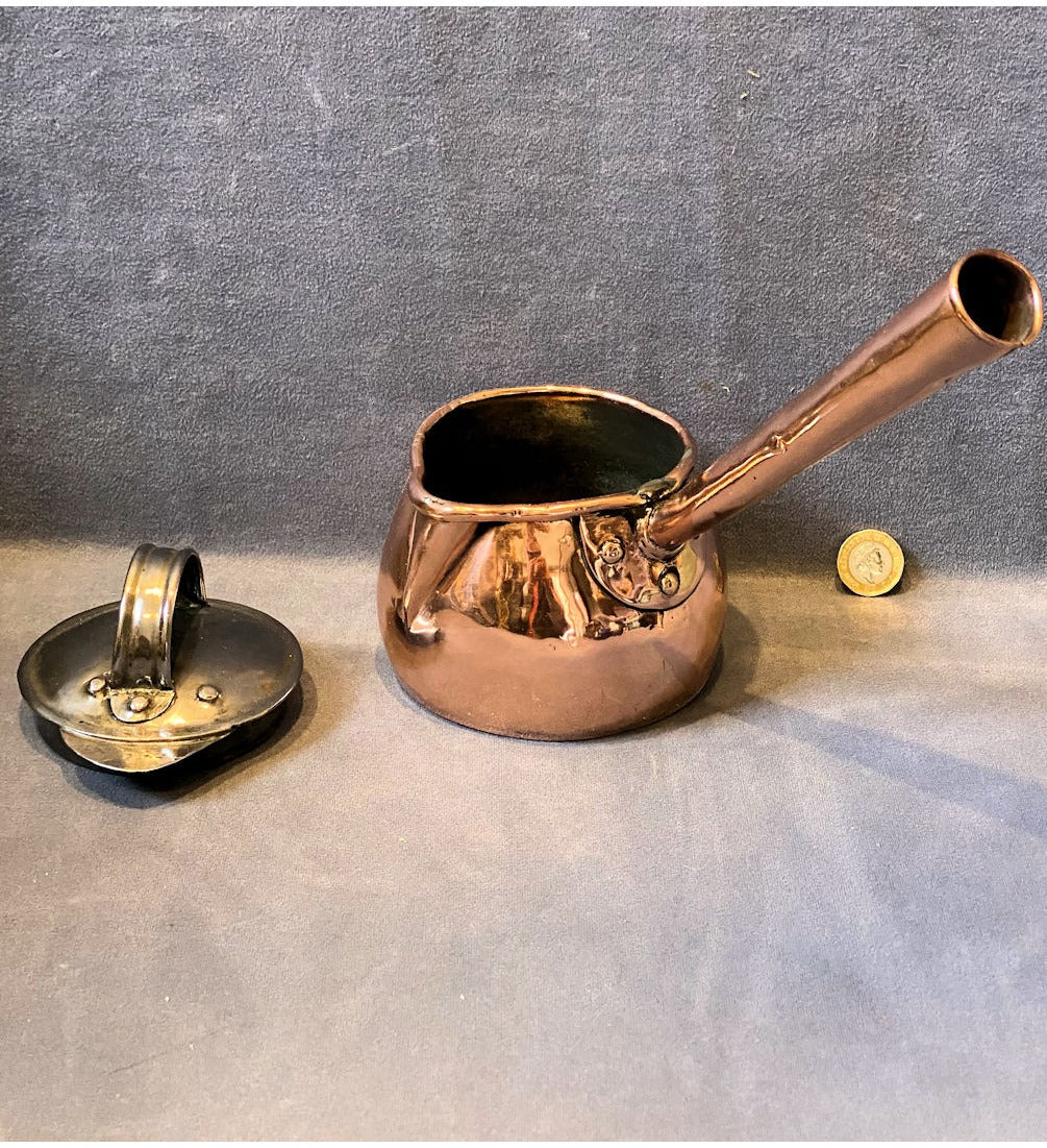 Small Copper Saucepan with Lid — view 2