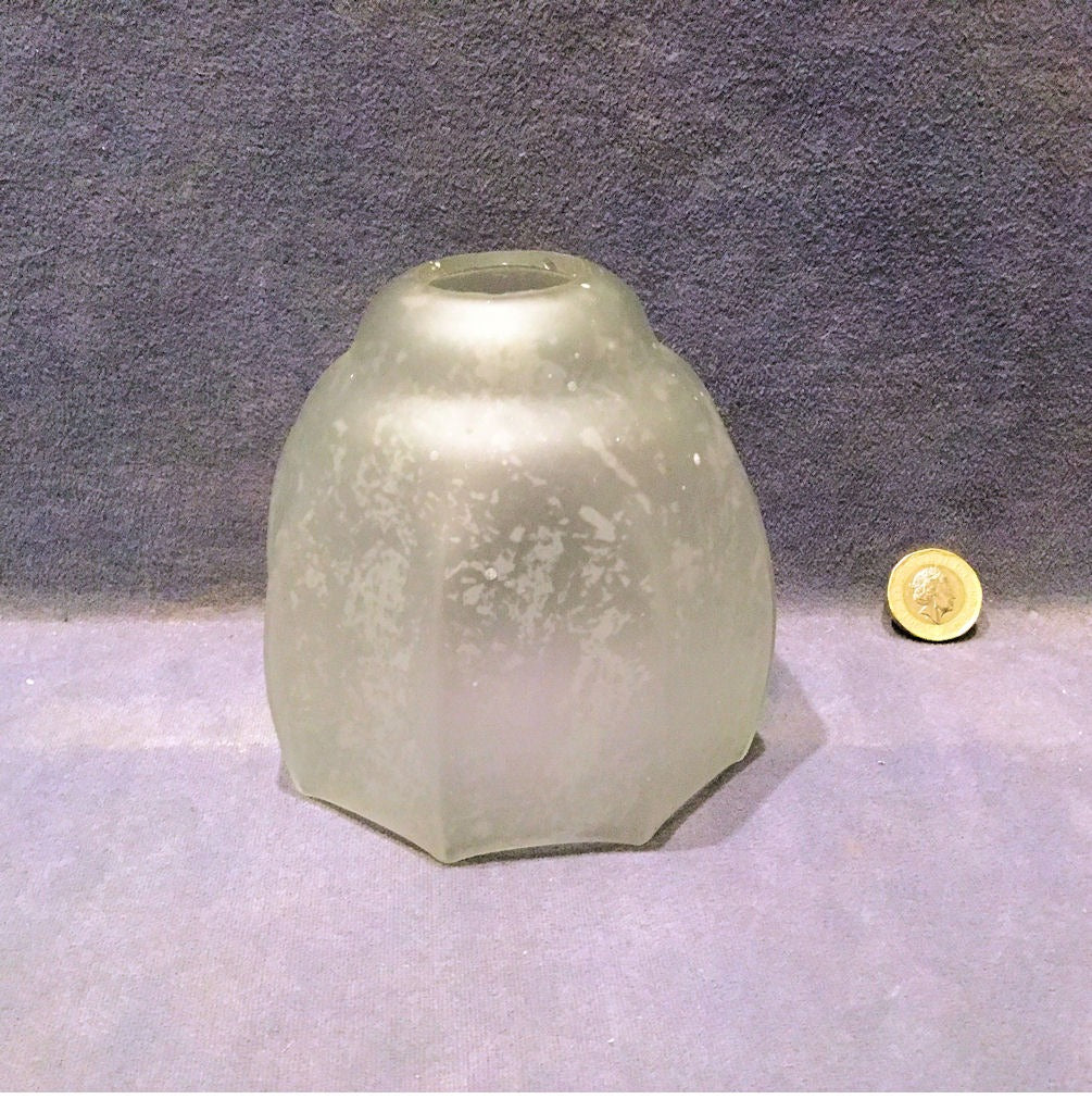 Small Frosted Glass Lamp Shade — Glass, 1920's