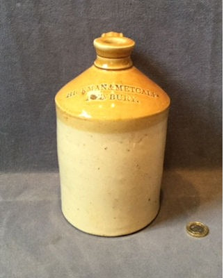 Small Newbury Stoneware Flagon — Stoneware, late 19th century