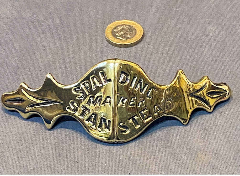 Stanstead Saddler's Brass Name Plate — Brass, late 19th century