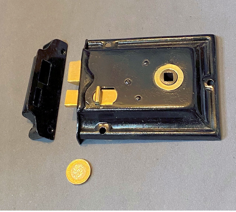 Steel Cased Rim Latch — Steel, 1920's