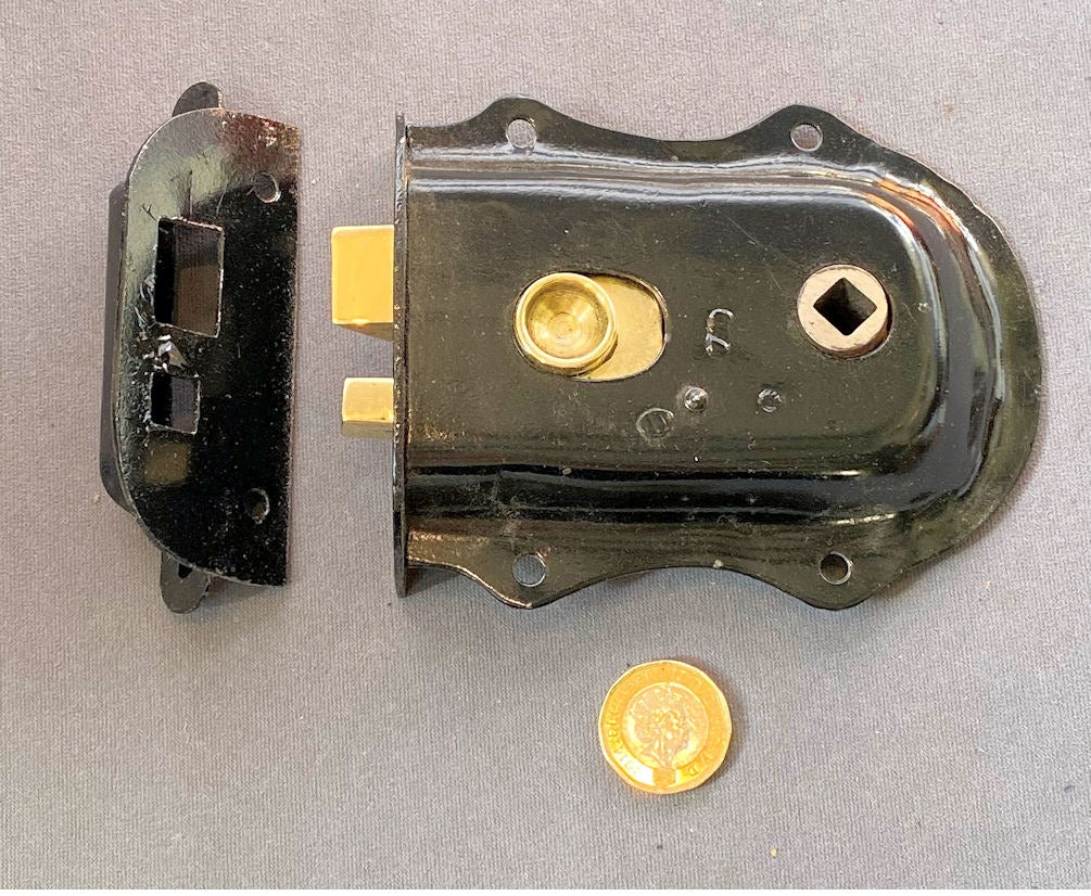 Steel Cased Rim Latch — Steel, circa 1900