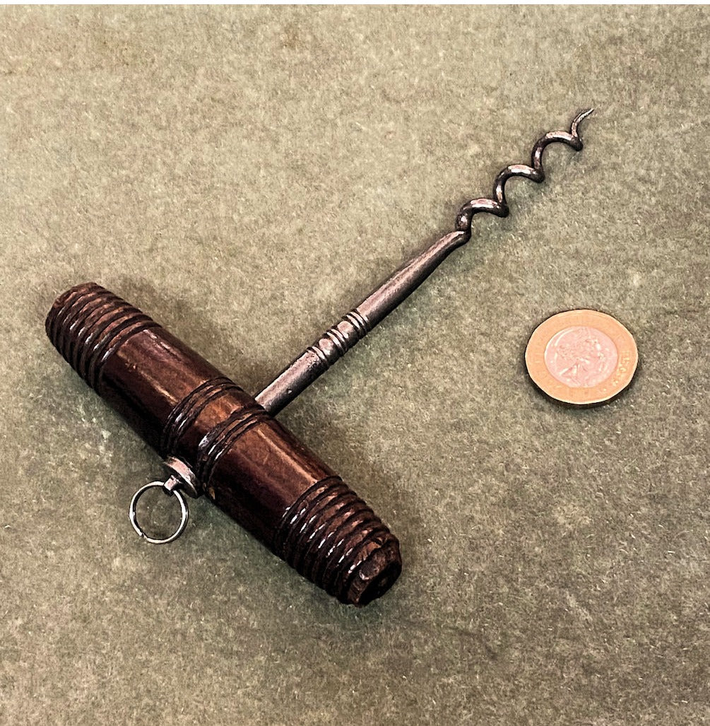 Steel Corkscrew with Mahogany Grip — view 2