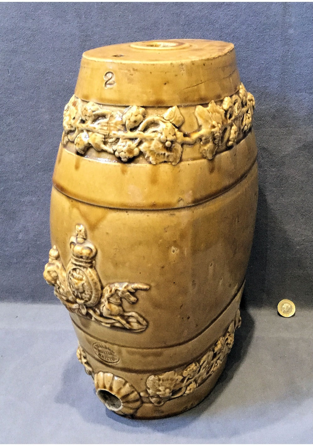 Stoneware Flat Sided Spirit Barrel — view 2