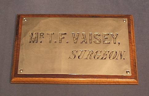 Surgeon Name Plate — Brass, circa 1900