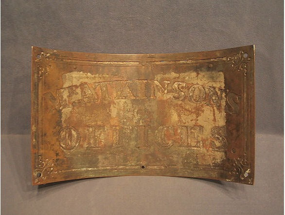 T.Wells Brass Name Plaque — view 2