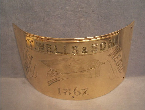 T.Wells Brass Name Plaque — view 3