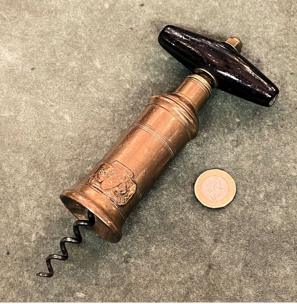 Thomason Dowler Patent Brass Corkscrew — Brass, mid 19th century