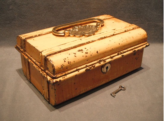 Tin Cash Box — Brass, late 19th century