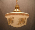 Transfer Decorated Light Fitting — Brass, 1930's
