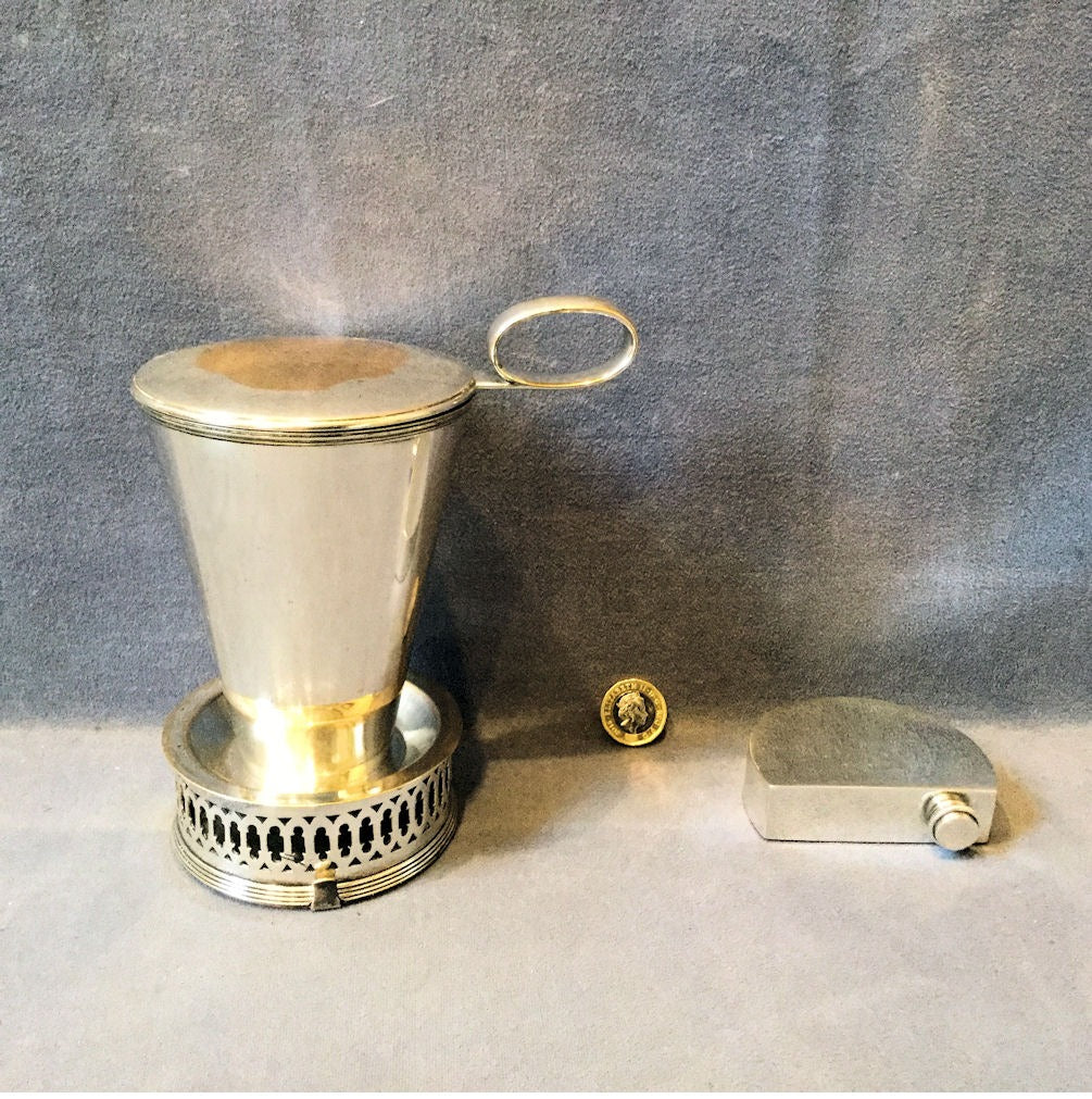 Travelling Shaving Mug — Sheffield plate, late 19th century