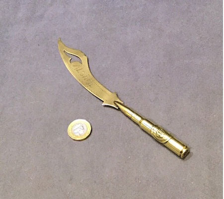 Trench Art Brass Letter Opener — Brass