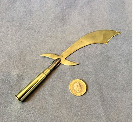 Trench Art Letter Opener — Brass