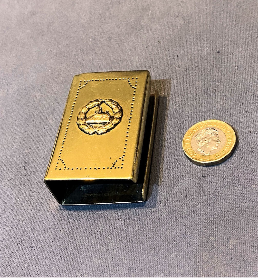 Trench Art Match Box Cover — Brass