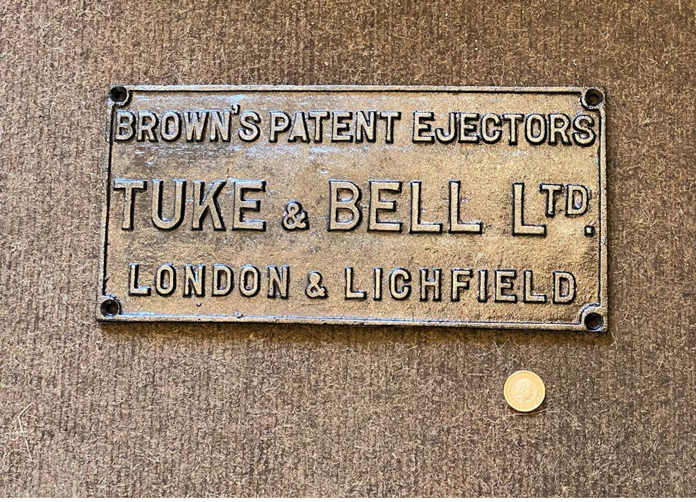 Tuke & Bell Ltd Cast Iron Manufacturers Plate — Cast iron, late 19th century