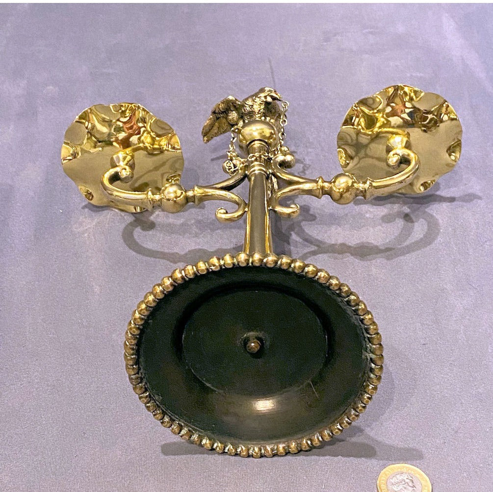 Twin Branch Brass Candelabra with Parrot — view 5