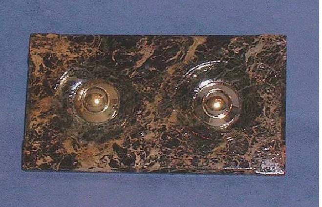 Twin Electric Exterior Bell Push — Brass, 1920's