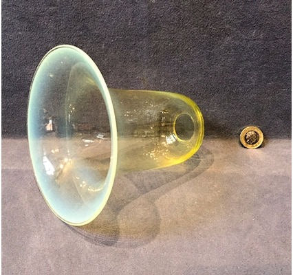 Vaseline Glass Lamp Shade — view 2