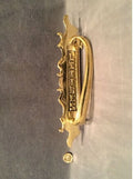 Vertical Brass Letter Flap with Door Pull — Brass, circa 1900