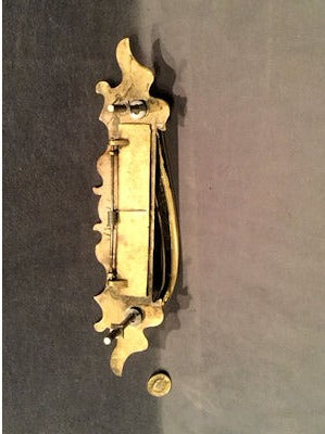 Vertical Brass Letter Flap with Door Pull — view 2