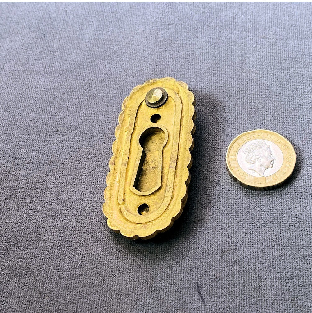 W.T.S Unused Brass Keyhole with Cover — view 3