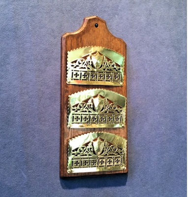 Wall Mounted Letter Rack — Brass, 1920's