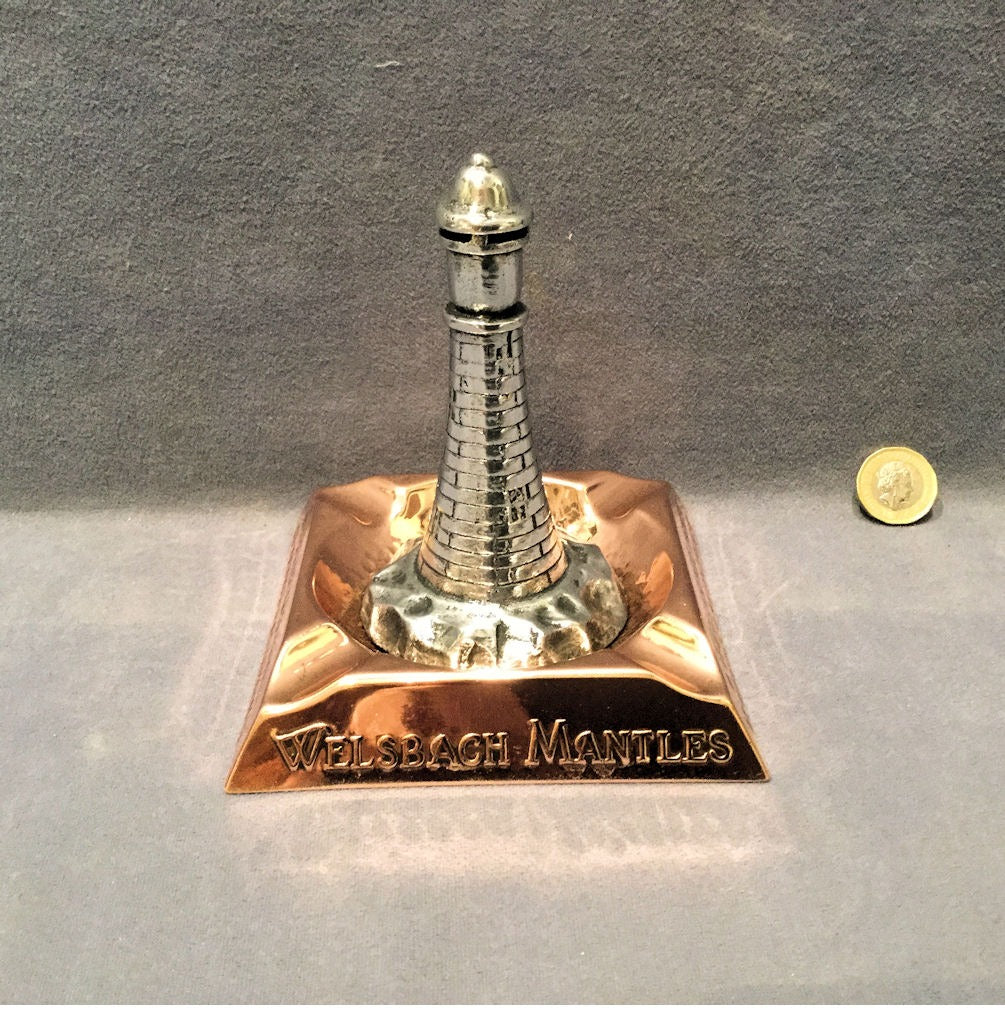 Welsbach Gas Mantle Advert Ashtray — Copper, 1920's