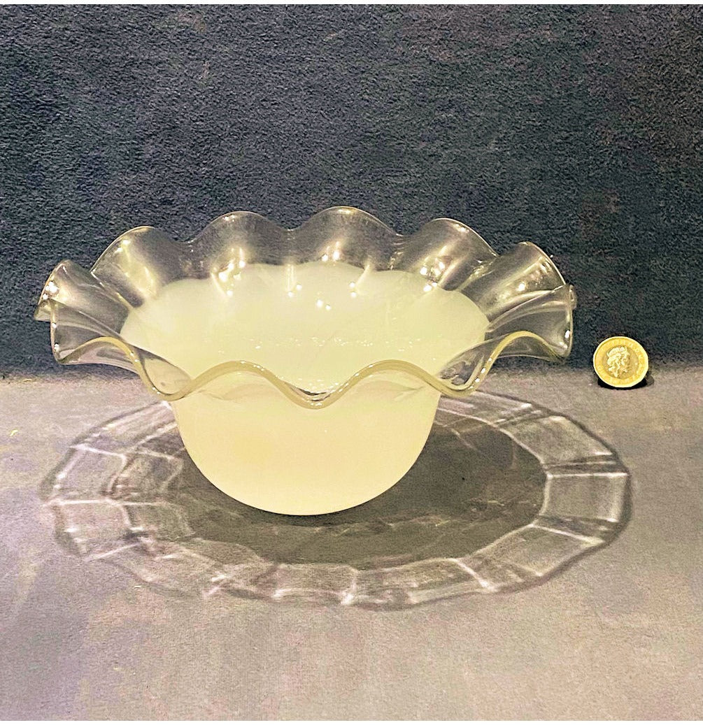 White & Clear Glass Lamp Shade — view 2
