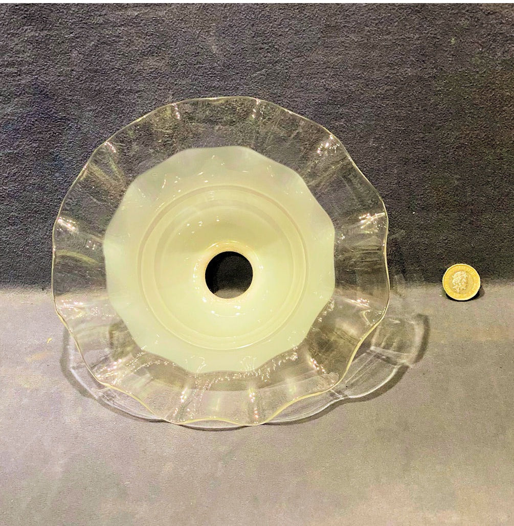 White & Clear Glass Lamp Shade — view 3