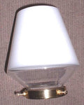 White & Clear Lamp Shade, 3 available — Glass, circa 1900