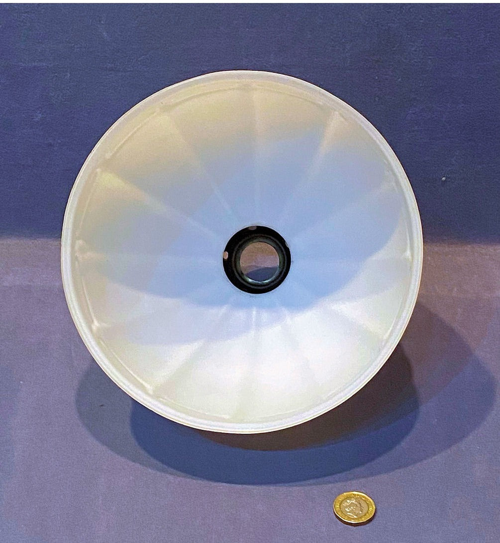 White Embossed Glass Lamp Shade — view 3