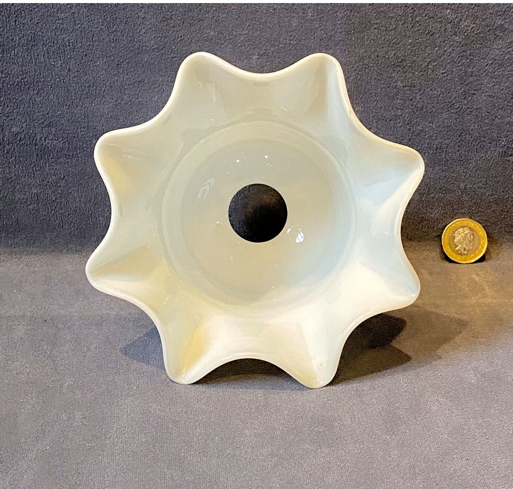 White Glass Electric Lamp Shade — view 3