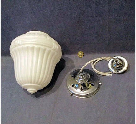 White Glass Electric Pendant Lamp — view 2