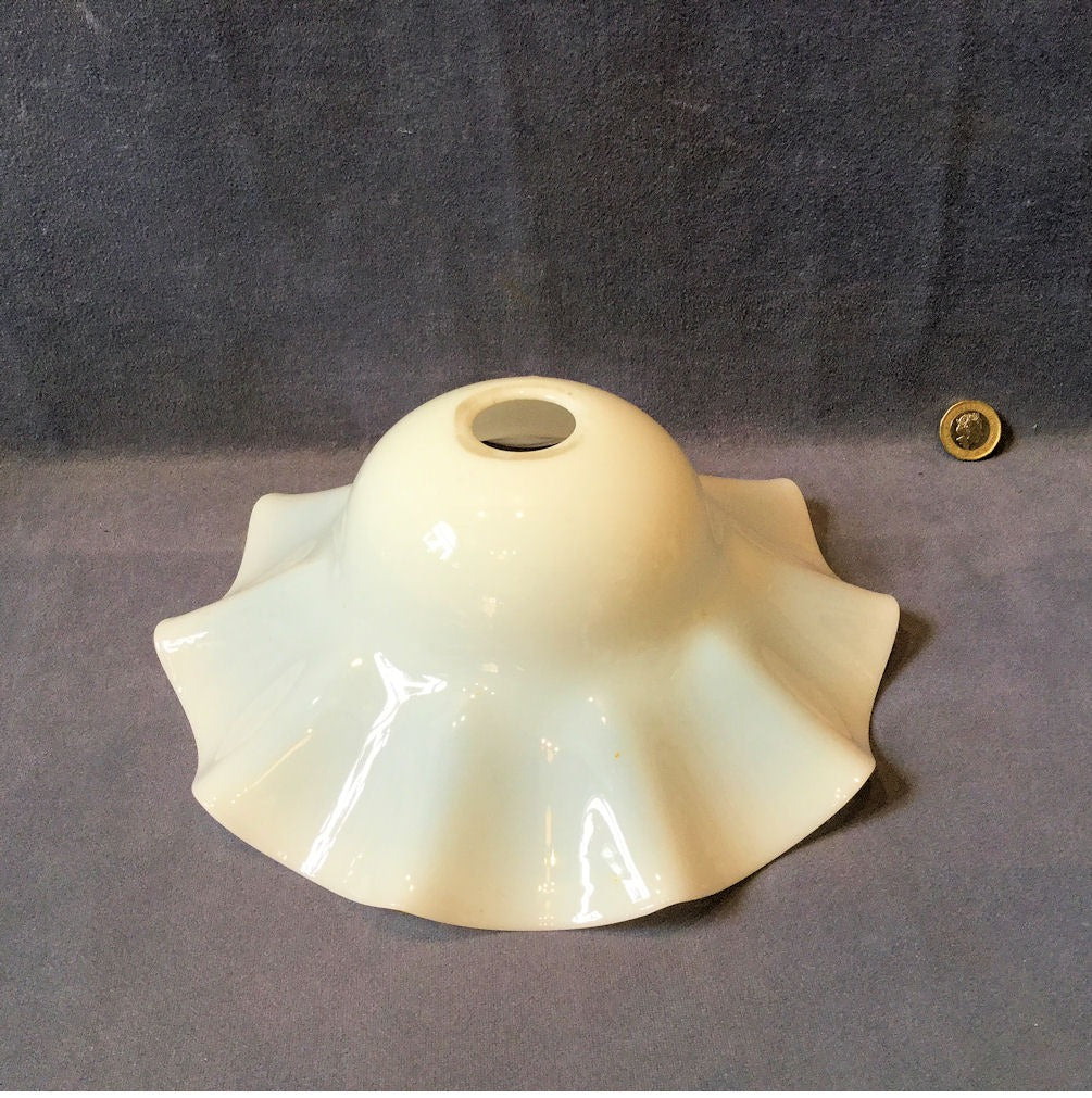 White Glass Lamp Shade — Glass, 1920's