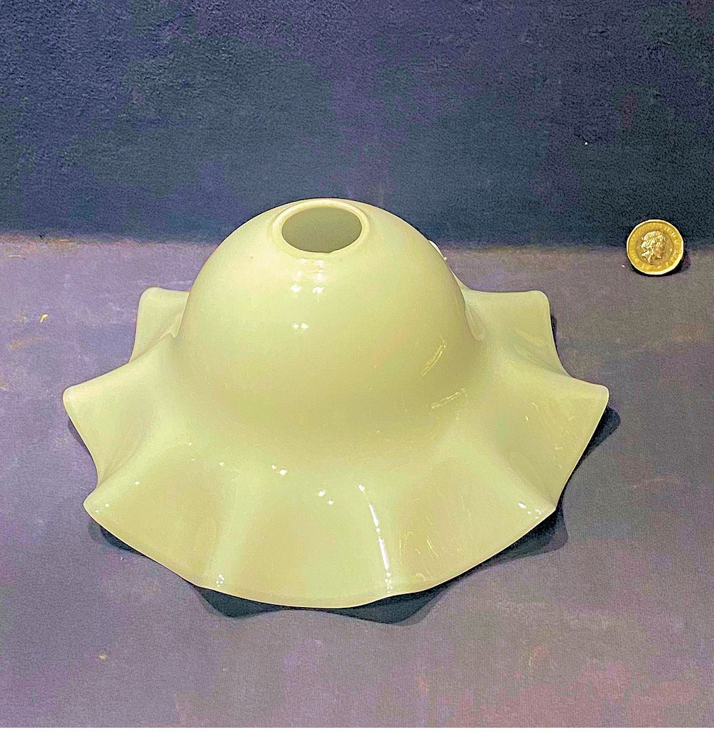 White Glass Lamp Shade — Glass, 1920's