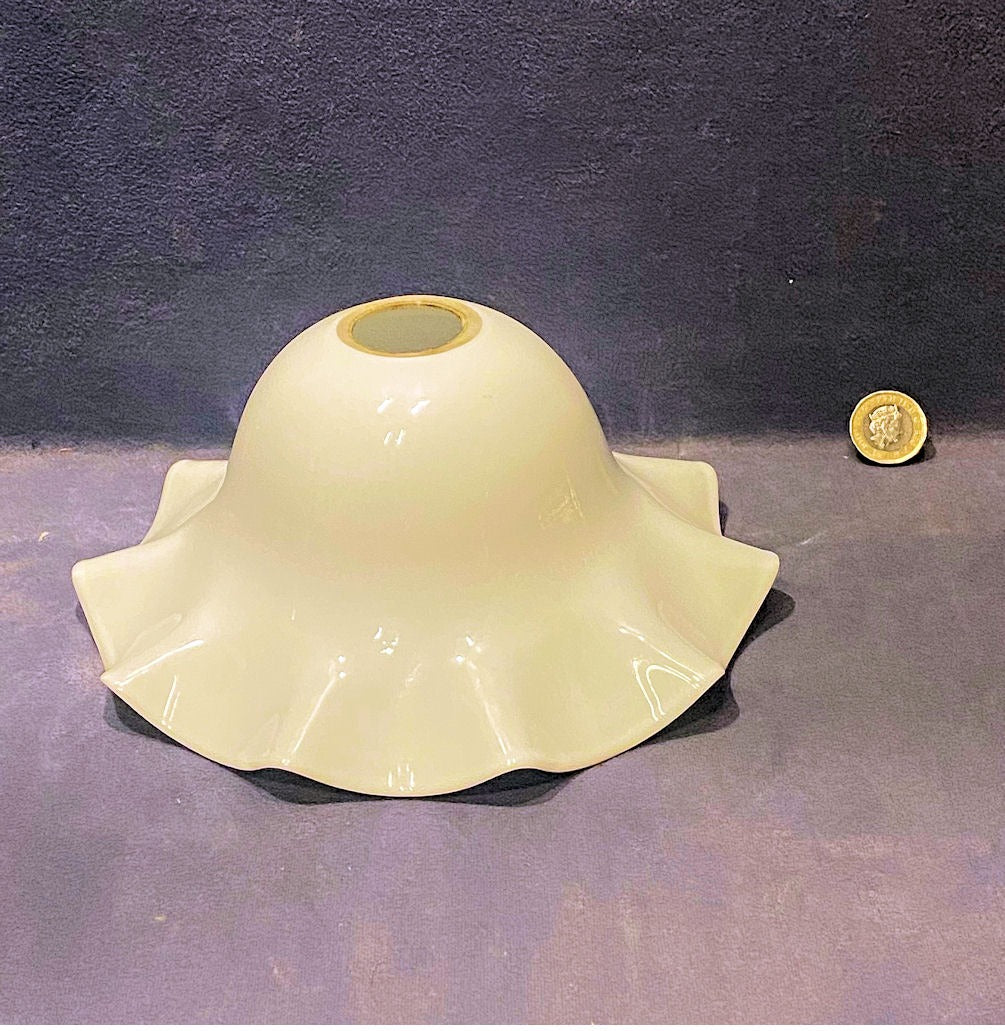 White Glass Lamp Shade — Glass, 1920's